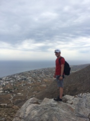 Jonathan overlooking the town of Perissa from Ancient Thera (2014)