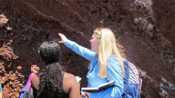 Sarah teaching Tib how to describe rocks